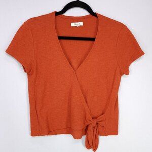 Madewell Tank Top Wrap Tie Size XS Cropped Sweet Dahlia Texture & Thread